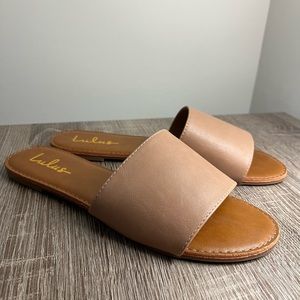 Lulu’s Addison Natural Slide Sandals 8